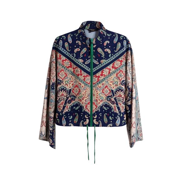 Johnny Was Jackets & Blazers - Johnny Was Breamar Kimono Sleeve Zip Jacket Boho Paisley Size Medium